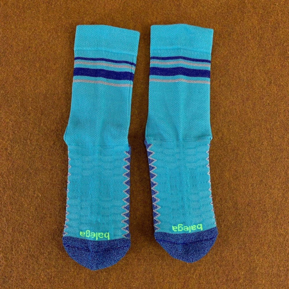 Balega Medium Mens 7-9 Womens 8.5- 10.5 Blue Silver Mini Crew Socks 1 Pair New